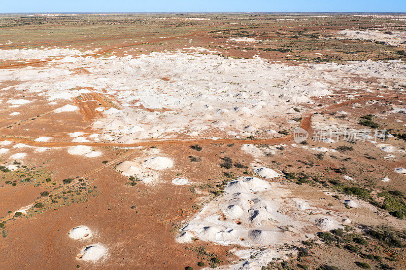 Coober Pedy Opal矿山鸟瞰图，南澳大利亚